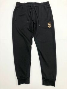 超美品 DOLCE&GABBANA スウェットパンツ 54 XXL ブラック ジョガーパンツ ドルガバ クラウン ビー 王冠 蜂 スウェット パンツ