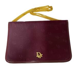 【ジャンク品】Christian Dior ディオール チェーンショルダーバッグ ワインレッド レディースバッグ hiL3132RO