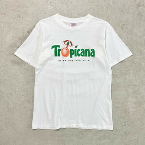 90年代 USA製 Tropicana トロピカーナ 企業ロゴプリントTシャツ アニマル メンズL