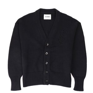 ジルサンダー コットン カーディガン ロゴ ブラック サイズ52 新品 JIL SANDER CARDIGAN TRICOT LOGO MINIMALISTE J22H90003 J15366