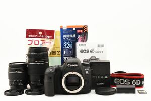 デジタル一眼レフカメラCanon EOS 6D mark II標準&望遠ダブルレンズセットEF28-80㎜1:3.5-5.6V USM/EF 75-300㎜F4-5.6 III USM☆