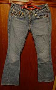 TRUE RELIGION　トゥルーレリジョン　USA製 JOEY　BIG T　 27インチ RN#112790 ブーツカットフレアライン　美品　ジーンズ　シーパン