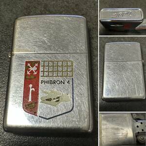 ☆ZIPPO ジッポー ライター☆PHIBRON 4 水陸両用飛行隊 海軍☆当時物 ヴィンテージ品☆火花 ○ / 着火未確認☆