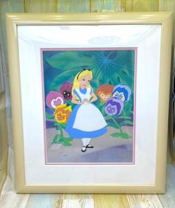 真作★1500枚限定 セル画★不思議の国のアリス Alice in Wonderland お花 セリグラフ 壁掛け 額縁 絵 絵画 原画 証明書★ディズニー Disney