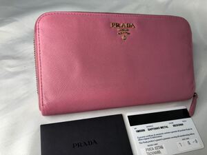 超美品PRADA プラダ 長財布 ラウンドファスナー　BEGONIA