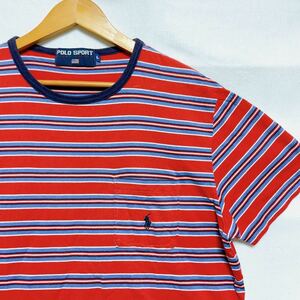 90s POLO SPORT RALPH LAUREN ポロスポーツ ボーダー ポケット Tシャツ ラルフローレン オールド ビンテージ