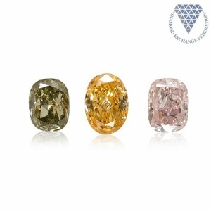 合計 0.52 ct 天然 カラー ダイヤモンド 3 ピース GIA 3 点 付 マルチスタイル / カラー FANCY DIAMOND 【DEF GIA MULTI】