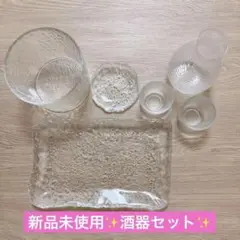 未使用品✨️ガラス酒器 德利 耐熱ガラス 熱燗徳利セット おちょこセット