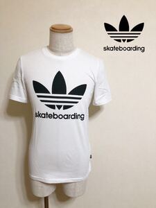 【新品】 adidas originals skateboarding CLIMA 3.0 TEE アディダス オリジナルス トレフォイル ビッグロゴTシャツ 半袖 サイズM CW2347白