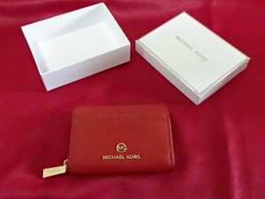 ▲新品に近い美品　マイケルコース MICHAEL KORS JET SET CHARM SM ZA COIN　34S1GT9Z1L 230 財布　ミニウォレット　小銭入れ オレンジ