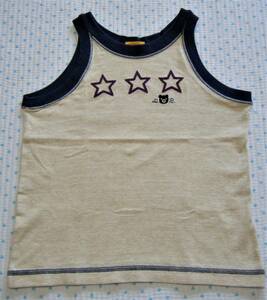 ミキハウス　MIKIHOUSE/DOUBLE.B　キッズ用タンクトップシャツ・Ｔシャツ　ベージュ系　サイズ 110㌢　胸部:ロゴ刺繍入り　綿素材　日本製