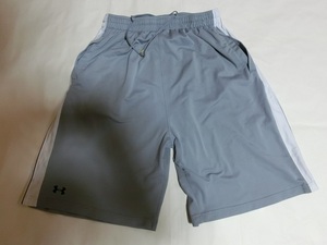 激レア USA購入 アクティブ系スポーツブランド アンダーアーマー【UNDER ARMOUR】社製 ポケット付 トレーニングパンツUS L 灰x白 中古品