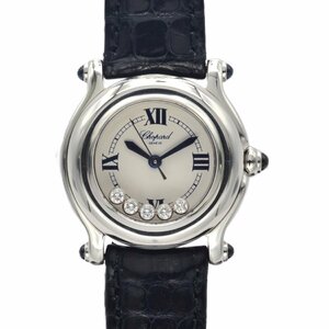 ショパール【Chopard】 27/8245-23 ハッピースポーツ ダイヤモンド 腕時計 ステンレススチール/革 レディース 【中古】