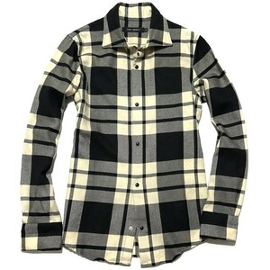 定価5.2万 1piu1uguale3 FLANNEL WOOL CHECK SNAP SHIRT Ⅲ ウールフランネルチェックスナップボタンシャツ wjk akm ジュンハシモト