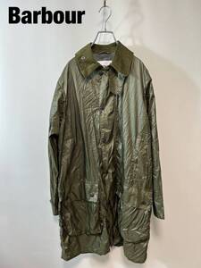 S0048★8 高級 近年モデル Barbour バブアー 撥水 ナイロン カバーオール コート ジャケット メンズ カーキ ワーク 保存袋 36 JPタグ