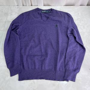 ∞M∞ POLO RALPH LAUREN ラルフローレン ニット 紫 古着 Mサイズ ∞N-2401006