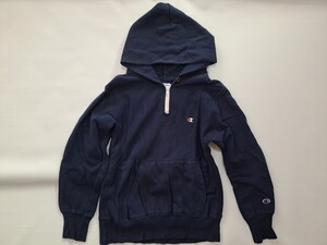 80s ハーフジップ パーカーCHAMPION REVERSE WEAVE チャンピオン リバースウィーブ スウェット USA製 サイズM ネイビー 紺