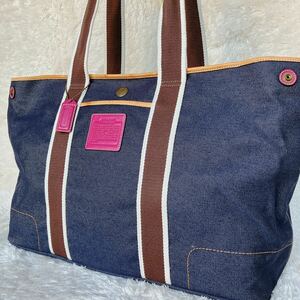 1円～【入手困難品】 コーチ COACH トートバッグ ビジネスバッグ ブリーフケース A4 肩掛け レザー デニム メンズ レディース 紺