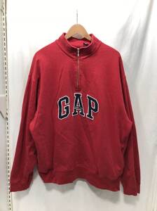 GAP USA製 スウェット トレーナー ハーフジップ XL レッド 大きいサイズ プルオーバー ギャップ A11