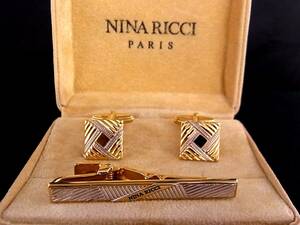 ■新品N■№1298 【NINARICCI】ニナリッチ 【ゴールド・シルバー】■カフス＆ネクタイピン セット♪