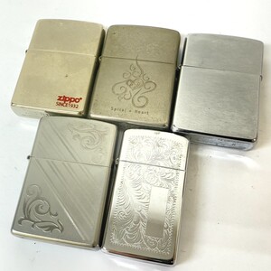 H949■▲ Zippo ジッポ オイルライター 5点セット 花柄 Spiral Heart etc