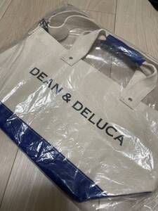 DEAN & DELUCA（ディーン＆デルーカ）キャンバストートバッグ ブルー&ナチュラル Sサイズ