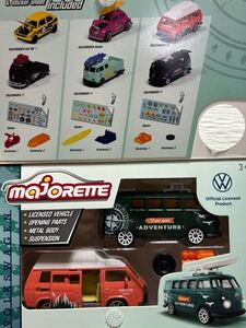 未使用 海外限定 majoRETTE 箱付き 2台セット Originals Volkswagen T1 T3 キャンプ車 ワーゲン コレクション マジョレット ミニカー レア