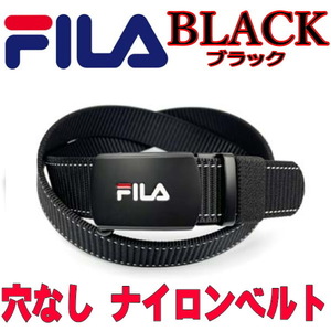 ブラック 022 FILA フィラ スマートロック 穴なし ナイロンベルト 黒