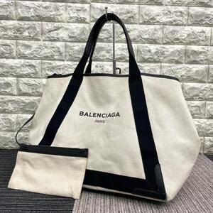 BALENCIAGA　バレンシアガ　ネイビーカバ M　トートバッグ　キャンバス