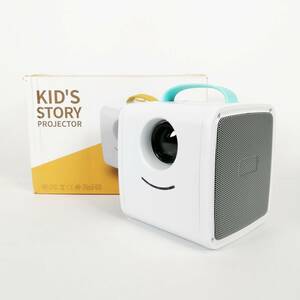 ミニポータブルHDプロジェクター 子供用 キッズ ホワイト 白 ライトブルー 映像機器 ジャンク【ジャンク品】 22 00365