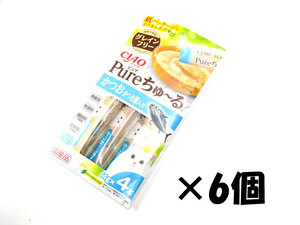 いなばペットフード　チャオ　ピュアちゅ～る　かつおかつお節入り14g×4本入り×6個