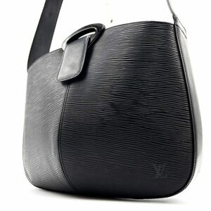 1円《鑑定済正規品》LOUIS VUITTON ルイヴィトン 2way ハンド ショルダーバッグ エピ レヴリ LV ロゴ 肩掛け レザー ノワール シリアル有