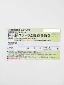 【複数あり】 東急不動産 株主優待 スポーツご優待共通券 ゴルフ場 スキー場(グリーンシーズン）