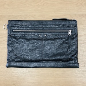 【美品】BALENCIAGA CLASSIC CLUTCH BAG CLIP STUDS LEATHER BLACK 正規品 / バレンシアガ ARENA クラッチ バッグ クリップ アリーナ