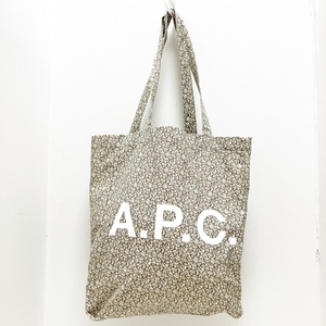 アーペーセー A.P.C. トートバッグ - コットン カーキ×アイボリー×マルチ 花柄 バッグ