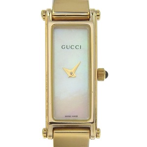 GUCCI グッチ 1500L 腕時計 金メッキ クオーツ アナログ表示 レディース ゴールドシェル文字盤【I190224011】中古