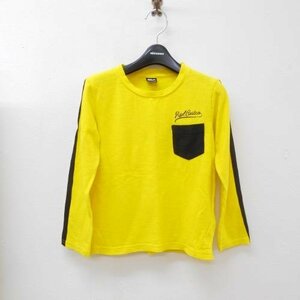 ラッドカスタム RAD CUSTOMS 120ｃｍ 男の子 長袖 Ｔシャツ イエロー 黄色 ブラック ライン バック プリント トップス