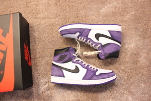 SNKRS購入 Nike Air Jordan 1 Retro High Court Purple White コートパープル