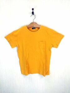 KU0891 ○送料無料 古着 COMME CA ISM コムサイズム キッズ 半袖 Tシャツ 綿100% サイズ160A 黄色 ポケット 後ろロゴ カジュアル