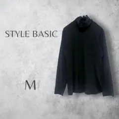 【STYLE BASIC スタイルベーシック】　長袖カットソー　タートル 黒