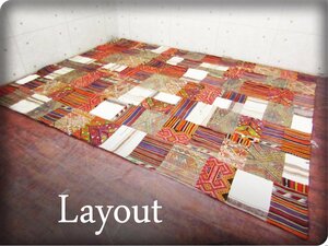 ■展示品■Layout■最高級■ハンドメイド/手織り■ペルシャコラージュ■パッチワーク■大判■ラグカーペット■40万■smm8791m