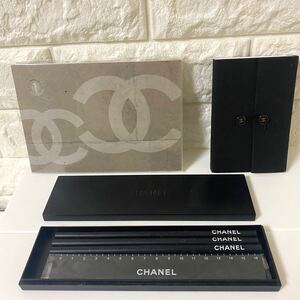 シャネル CHANEL ノベルティ3点　筆記用具（鉛筆3本、定規）★メモ帳★ ポストカード カタログ 