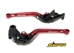 GSX-R125 GSX-S125 (20.2-)　6段階アジャスター 可倒式 クラッチレバー＆ブレーキレバーセット 赤 SNIPER スナイパー SP0146R