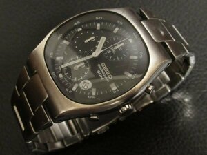 セイコー クロノグラフ CHRONOGRAPH 7T92-0CD0 ブラック スクエア クロノグラフ クォーツ 時計