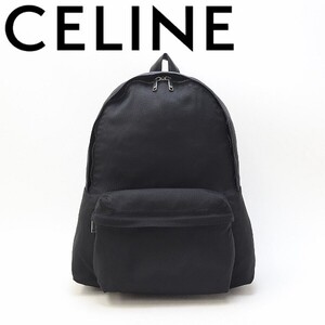 ◆CELINE セリーヌ ナイロンキャンバス×レザー リュックサック バックパック 黒 ブラック