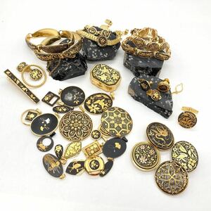 1円〜スタート!!黒曜石ジオード付き!!［象嵌アクセサリーおまとめ］n 約546.5g アクセサリー 和風 和柄 ブレスレット ペンダント EA1