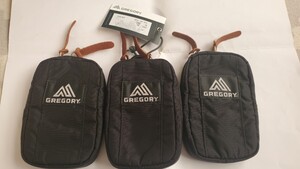 未使用品3個セット紙タグ付1処分2グレゴリー GREGORYパデッドケースS 茶ジッパータブ 黒色パッド入ポーチ65532 1041小物キャンプフェス登山