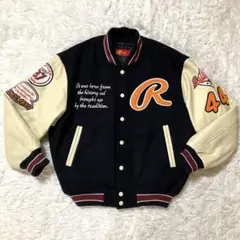 美品 Rawlings アシックス 日本製 レザー切り替えスタジャン ライナー有