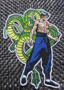 緑龍格闘姿◆激渋『ドラゴン怒りの鉄拳』Fist of Furyブルース・リー李小龍Bruce Lee刺繍ワッペン激渋カンフー格闘技　映画ムービースター