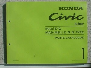 ホンダ CIVIC 5DOOR MA8.9 TYPE 輸出向け 1版